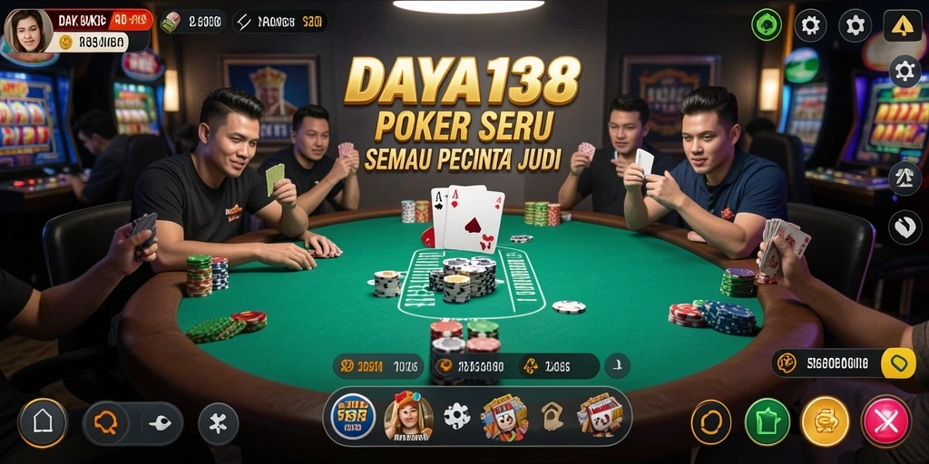 Screenshot utama DAYA138 menampilkan pengalaman bermain poker yang mendebarkan.