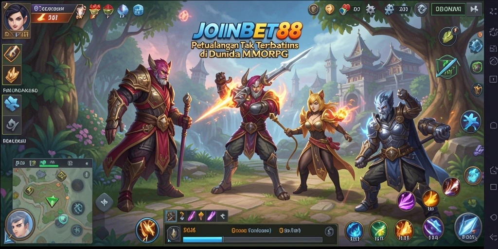 Screenshot menunjukkan aksi seru dalam permainan MMORPG JOINBET88.