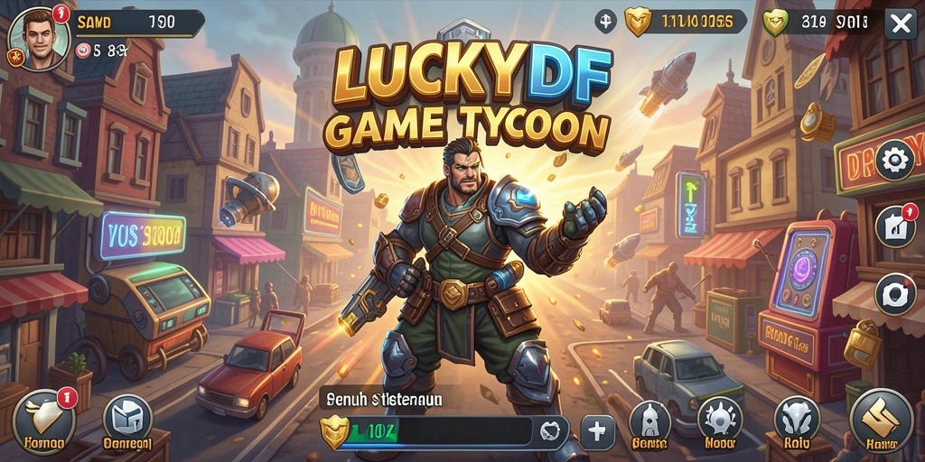 Screeshot gameplay LUCKYDF menampilkan pengelolaan bisnis yang menarik.