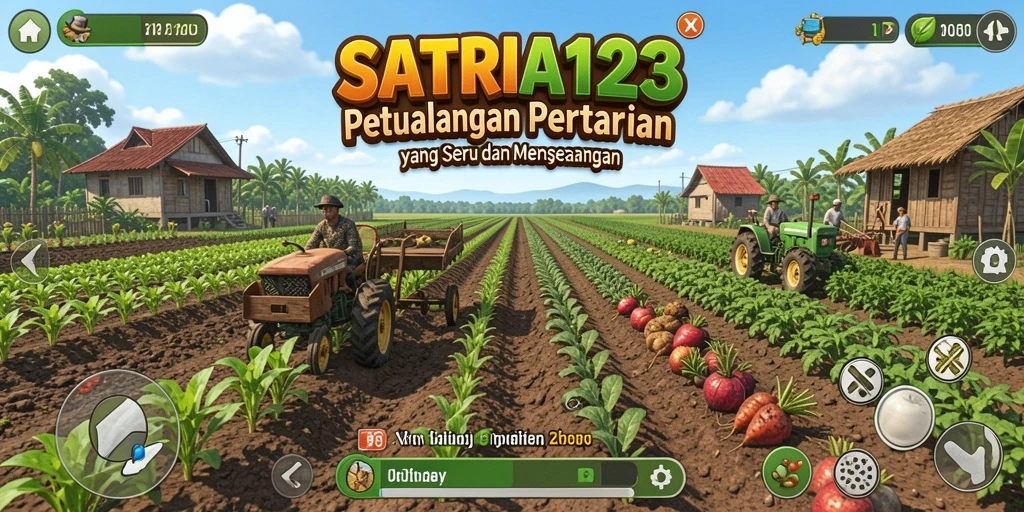 Gameplay seru dengan petani dan ladang yang luas.